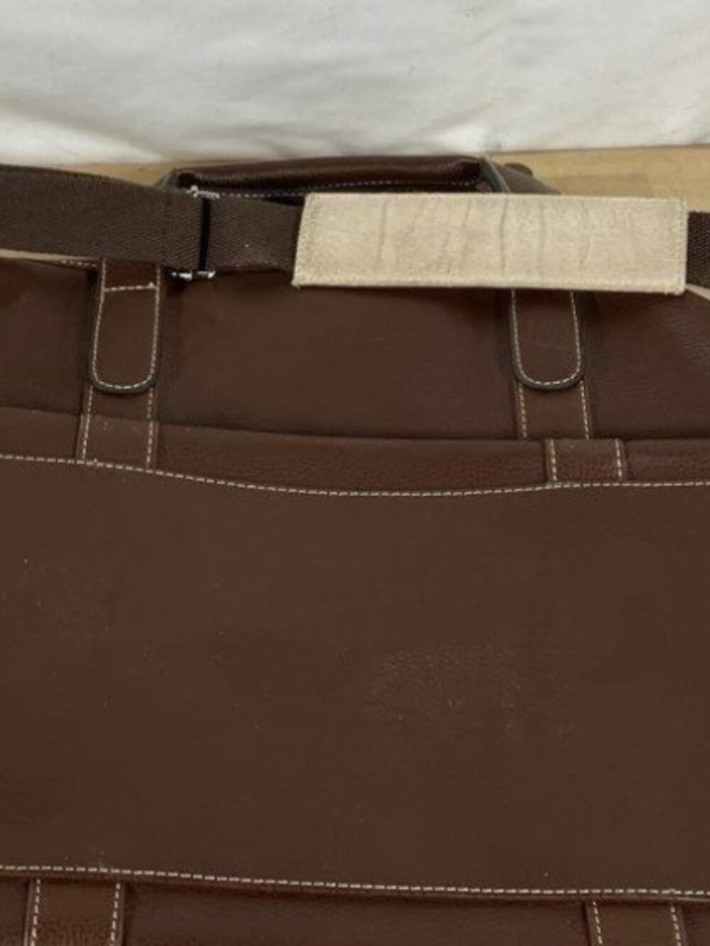 $795 Barrington 360 Brown Pebbled Duffle Weekender Carry On Travel Bag Unixex - Picture 9 of 12